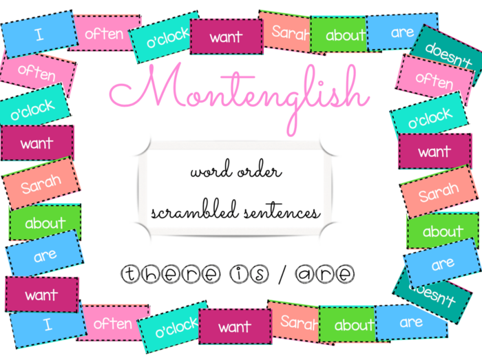 Rozsypanki wyrazowe Scrambled Sentences: there is/are