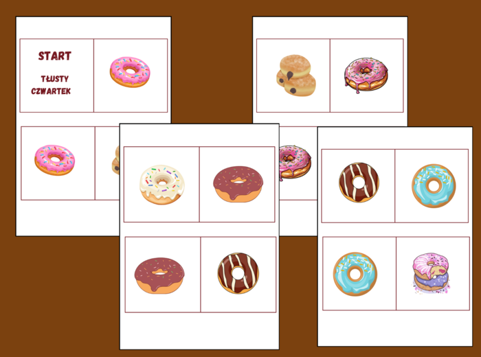 TŁUSTY CZWARTEK – DOMINO PODŁOGOWE – 26 szt. – biblioteka – świetlica – przedszkole