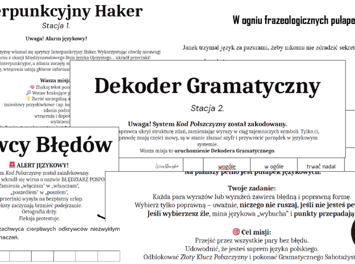 Kod Polszczyzny: stacje zadaniowe dla uczniów klas 7-8