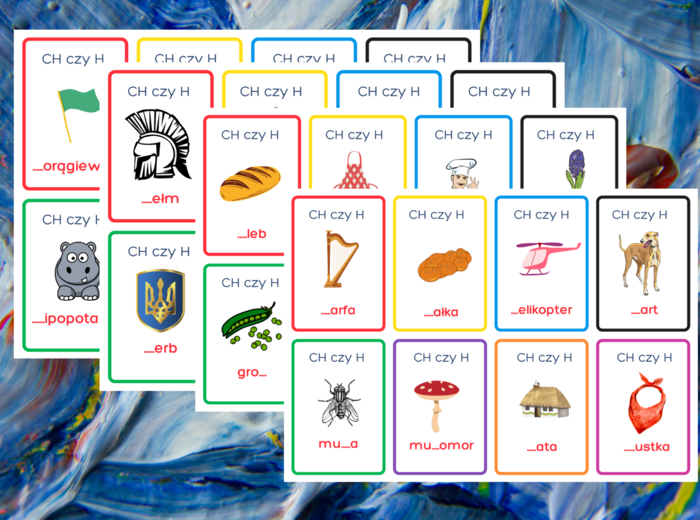 KARTY ORTOGRAFICZNE - CH/H - 80 szt. - ortografia