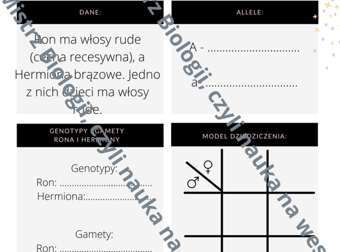 Zestaw zadań z krzyżówek jednogenowych