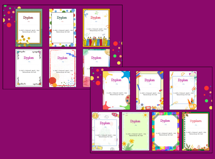 DZIEŃ KROPKI – dyplomy – 13 wersji