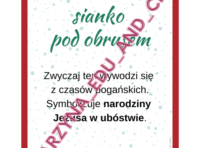 Zwyczaje bozonarodzeniowe - tagi dekoracyjne
