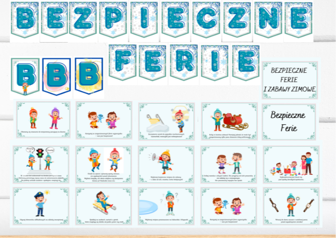 Bezpieczne ferie - gazetka