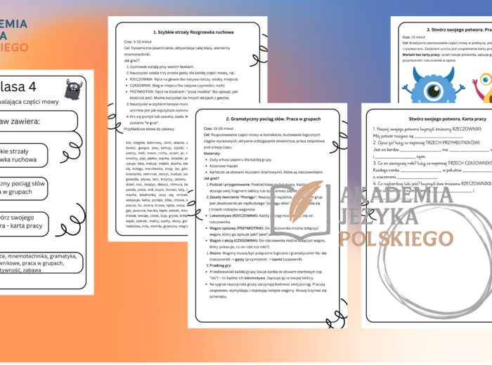 Powtórzenie części mowy - metody aktywizujące. Hospitacja