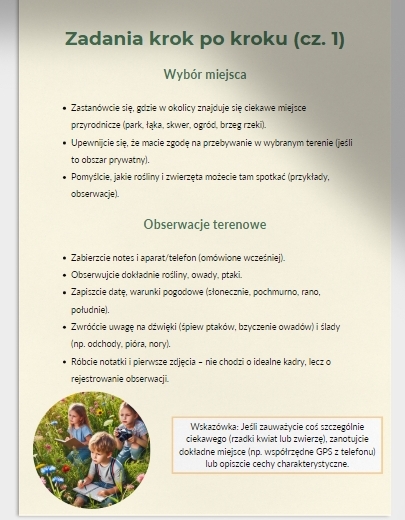 Projekt fotograficzny. "Przyroda w moim otoczeniu".