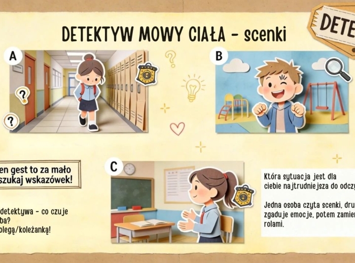 Mowa ciała, Komunikacja niewerbalna - materiały na gazetkę/prezentacje/rewalidację/trening umiejętności społecznych