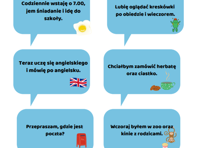 Zdania do tłumaczenia - klasa 6-7