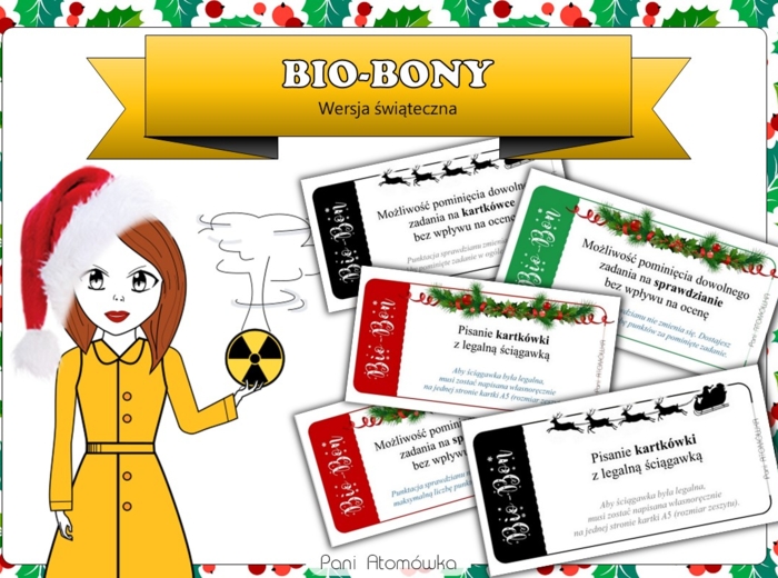 Klasa 5. Klasa 6. Klasa 7. Klasa 8. Biologia - BIO-BONY. Motywacyjne kupony bezpieczeństwa. Edycja świąteczna. Święta. Christmas.