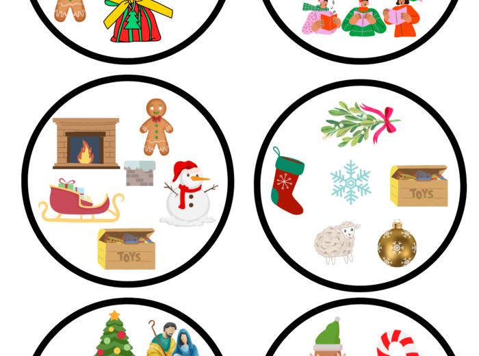 Christmas dobble - świąteczne słownictwo