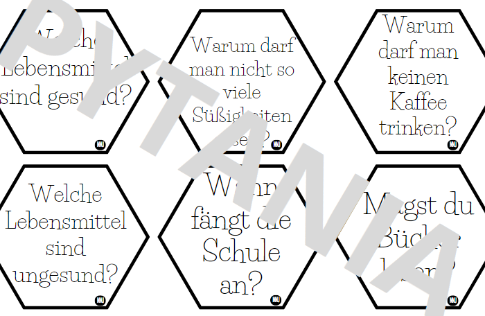 Gra na język niemiecki - karty z pytaniami