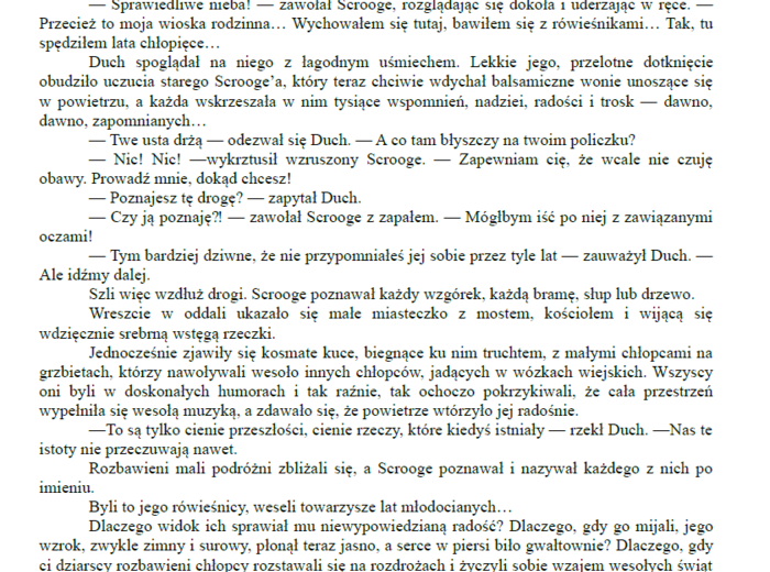 Egzamin ósmoklasisty – Arkusz z języka polskiego „Opowieść wigilijna” | Pełny test z kluczem odpowiedzi
