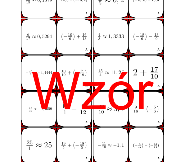 Domino - Dodawanie i odejmowanie liczb wymiernych | matematyka