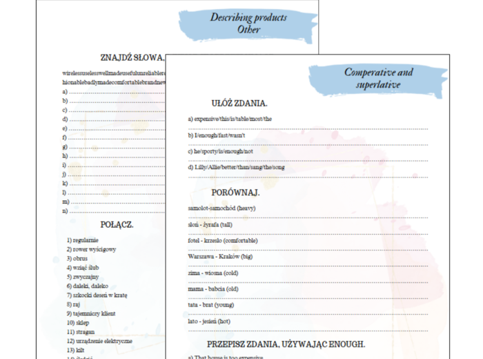 Brainy 7 unit 4 karty pracy słownictwo + gramatyka