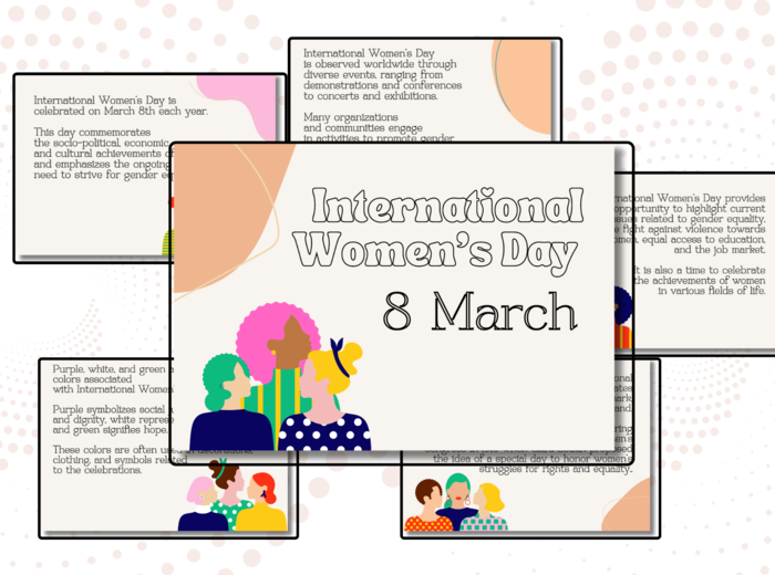 Gazetka na tablicę w języku angielskim – Międzynarodowy Dzień Kobiet (International Women's Day)