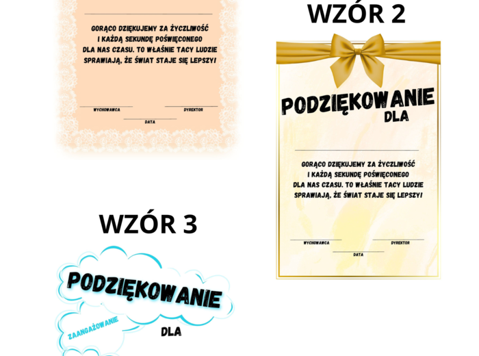 Podziękowania do druku