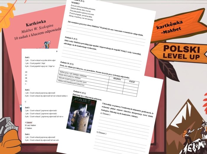 Kartkówka_Makbet (10 zadań)+ klucz odpowiedzi_Polski Level Up