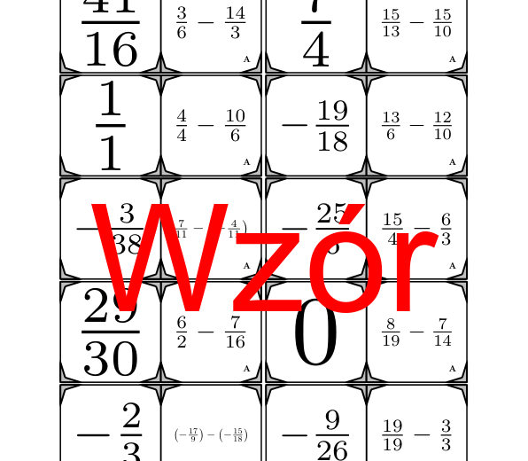 Domino - Dodawanie dodatnich i ujemnych ułamków | matematyka