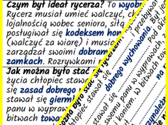 Średniowieczni rycerze – notatki i karta pracy