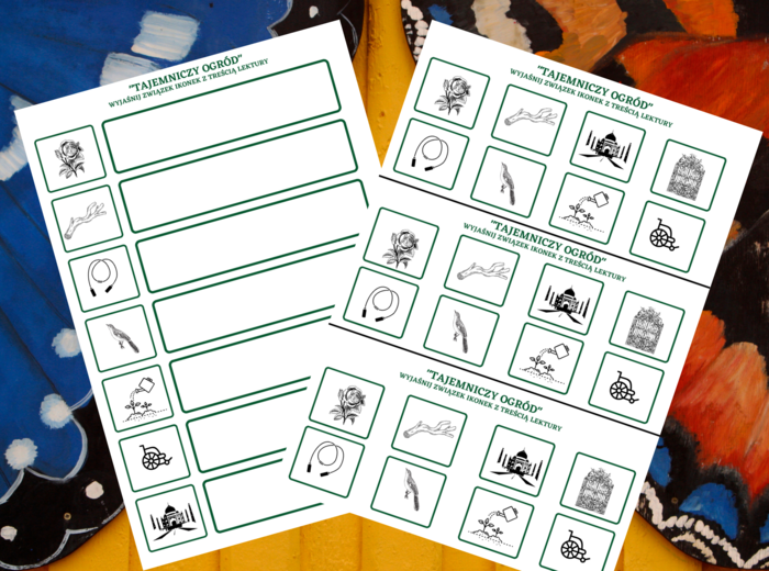 "TAJEMNICZY OGRÓD" – ikonki – wklejki – karta pracy – lektury 4-6