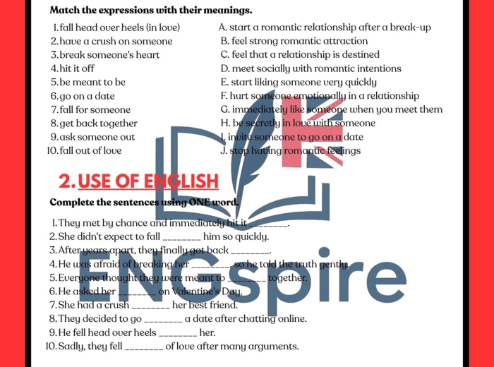 Love & Relationships. Kompletna walentynkowa lekcja B1/B2  wraz z role play (speed dating)