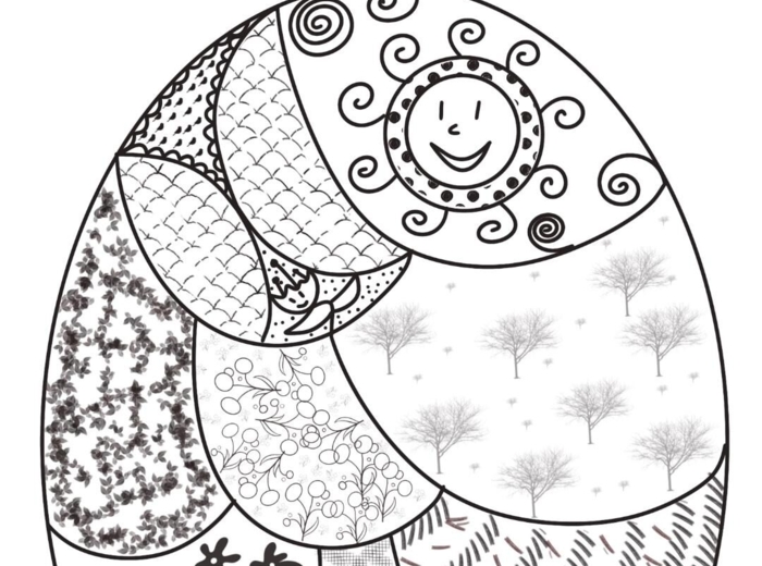 Jajo a'la Zentangle do kolorowania