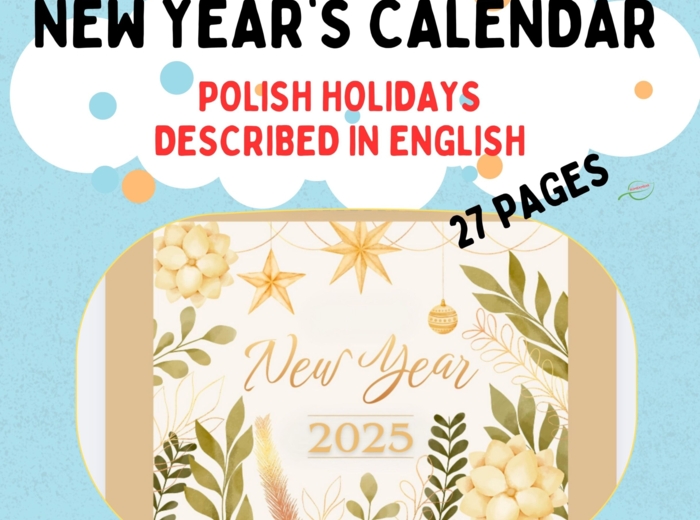 Kalendarz 2025 Polskie święta, wydarzenia i uroczystości opisane w j. angielskim+ miejsce na notataki