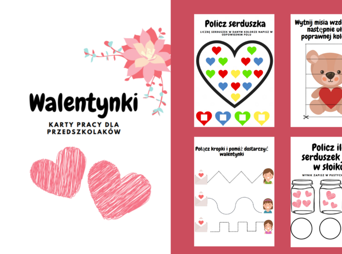 Walentynki - karty pracy