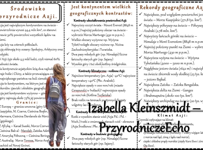 Książeczka/sketchnotka/notatka/wklejka/ściąga dla ucznia i przypomnienie dla nauczyciela/edukacja domowa. Temat „Środowisko przyrodnicze Azji” w pdf. Geografia 8, dział „Azja”. Materiał wykonany na podstawie podręcznika z wydawnictwa Nowa Era – nowość 20