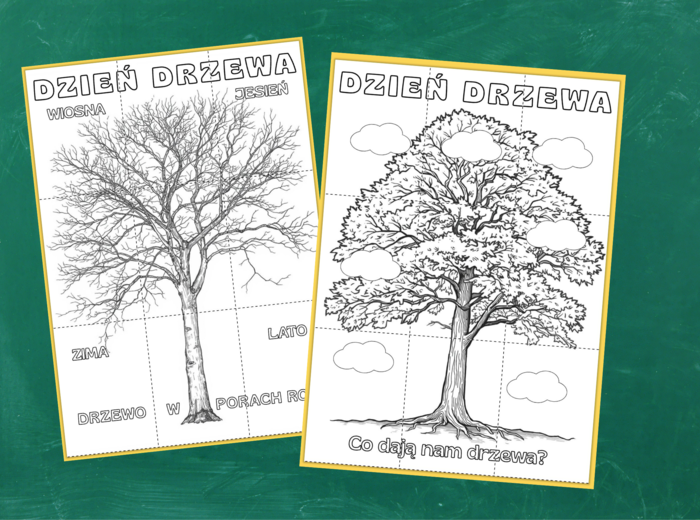 DZIEŃ DRZEWA - DWIE KOLOROWANKI XXL