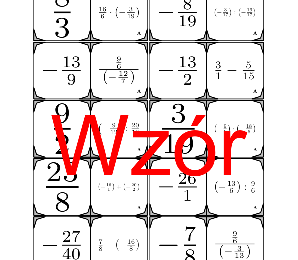 Domino - Arytmetyka dodatnich i ujemnych ułamków | matematyka