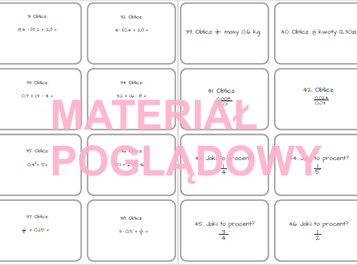 Gra dydaktyczna (a-z quiz) - ułamki dziesiętne kl.4-8