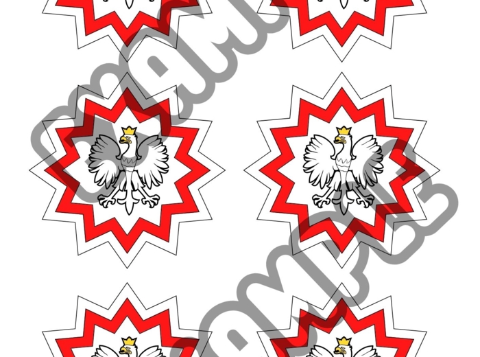 Kotylion biało-czerwony - gwiazdka