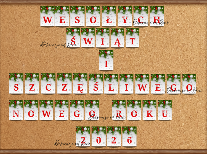 Girlanda - WESOŁYCH ŚWIĄT I SZCĘŚLIWEGO NOWEGO ROKU 2026 - wersja 3