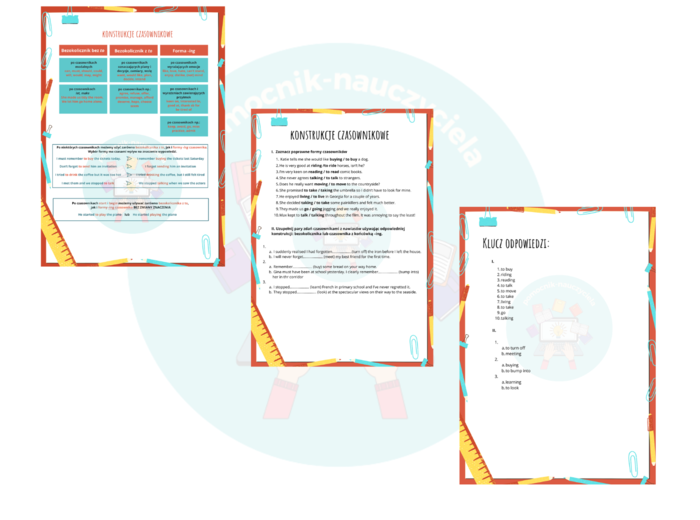 Konstrukcje czasownikowe gerund/infinitive