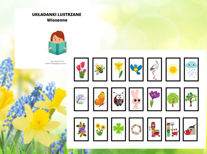 Układanki lustrzane WIOSENNE I WIELKANOCNE