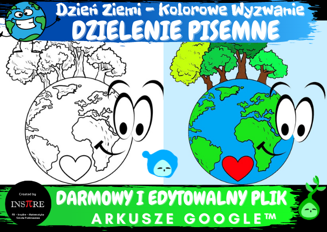 DZIELENIE PISEMNE - DZIEŃ ZIEMI - KOLOROWE WYZWANIE ONLINE