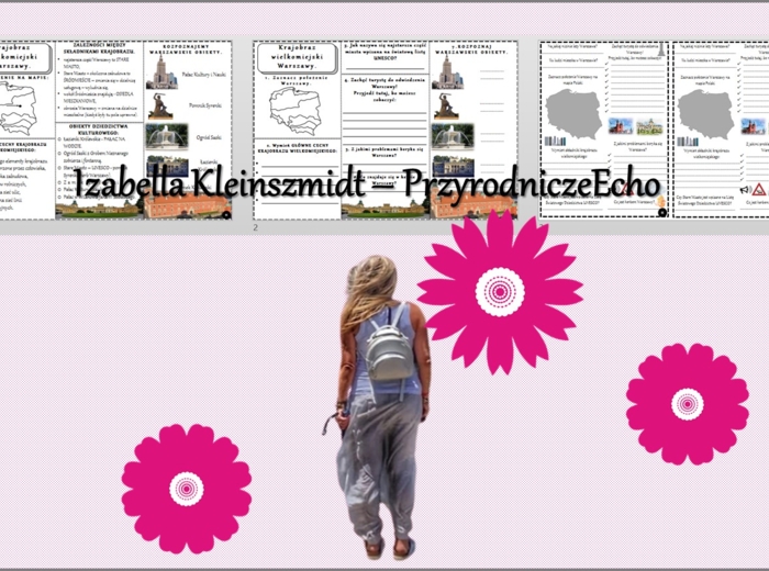 Minizestaw do tematu „Krajobraz wielkomiejski Warszawy”– sketchnotka + karta pracy w pdf + gratisowy link do prezentacji multimedialnej niekomercyjnej wykonanej w genial.ly do indywidualnego pobrania i użycia do celów niekomercyjnych. Geografia 5, Dział 