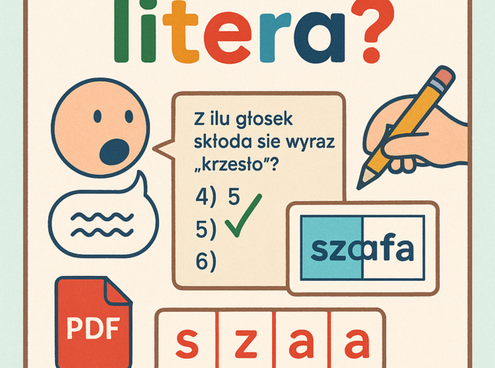 Różnica między głoską a literą. Karta pracy. Sprawdzian