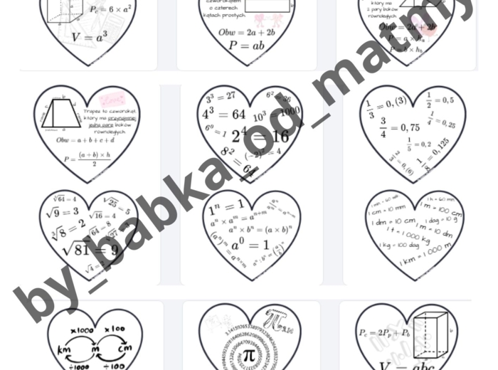 Matematycznych walentynek - materiały na gazetkę szkolną.