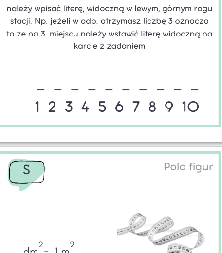 Pola figur płaskich, stacje zadaniowe - klasa 4