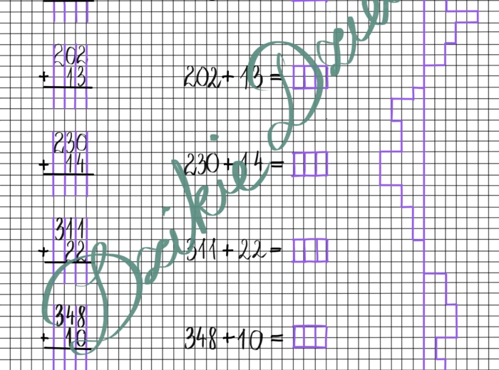 Lekcja 3 - program nauczania „DIY Matematyka w I - III” / zeszyt część 1, dodawanie pisemne bez przenoszenia