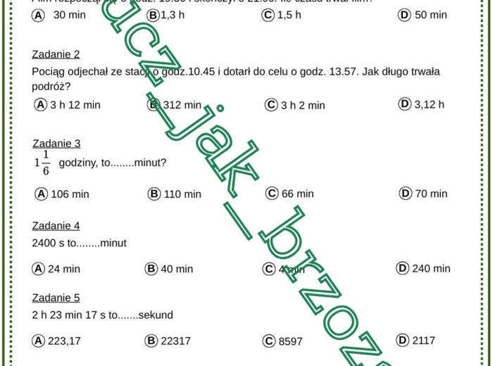 Karta pracy, połącz kropki, obliczenia zegarowe i kalendarzowe, klasa 6, kalendarz i czas