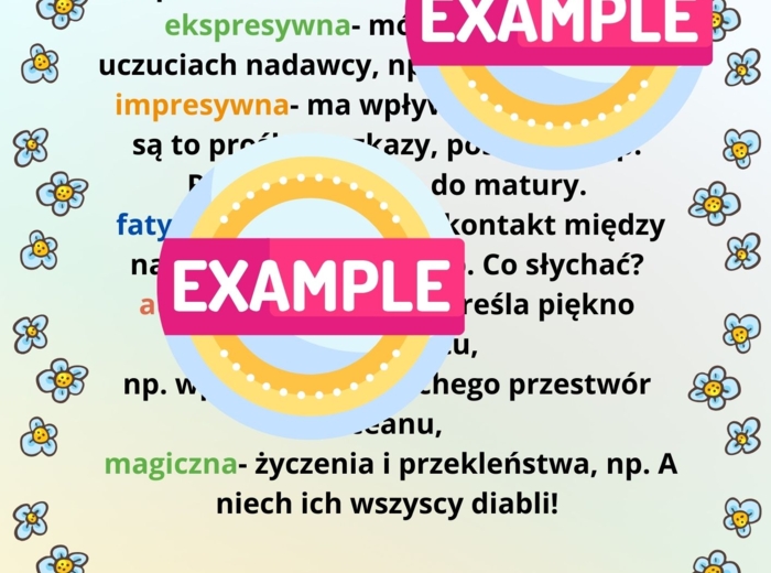 Funkcje języka, naklejka