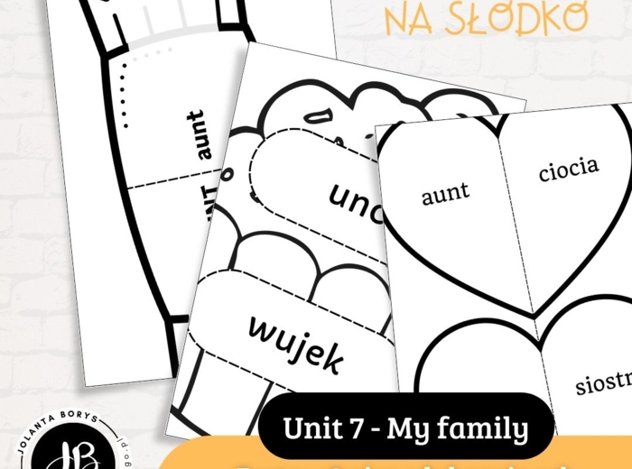 Słówka Na Słodko - Zestaw 3 gier edukacyjnych do nauki słownictwa z "Shine on 1" Unit 7 - My family