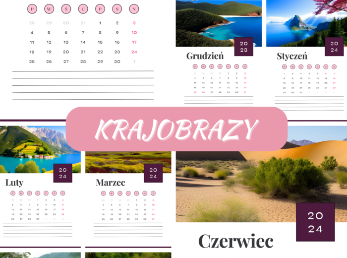 kalendarz na rok szkolny 2023/2024 - krajobrazy