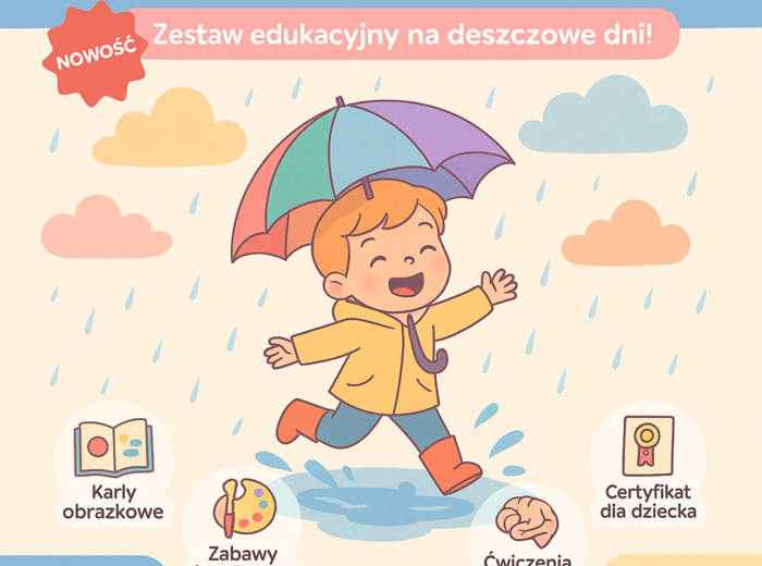 Karty obrazkowe „Co można robić, gdy pada?”