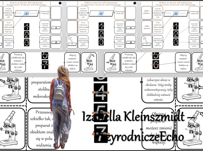 Notatka okienkowa/stacja zadaniowe/notatka/notatka graficzna/karta pracy/sketchnotka „Zasady mikroskopowania.”, „Obserwacje mikroskopowe” w pdf. Biologia 5 dział „Biologia – nauka o życiu”. Materiał wykonany na podstawie podręcznika z wydawnictw Nowa Era