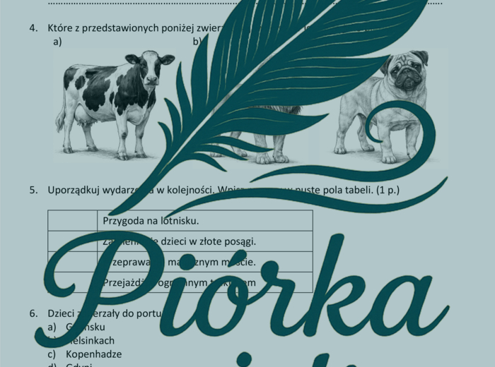 Test znajomości lektury - Czerwone krzesło