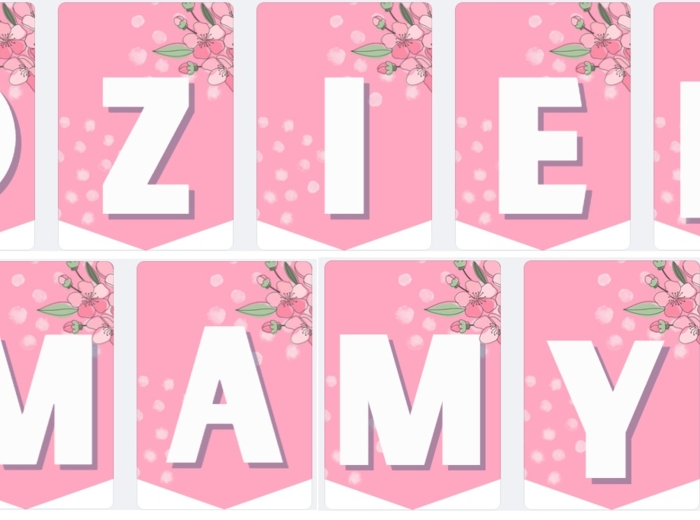Girlanda, dekoracja, Dzień Mamy, napis